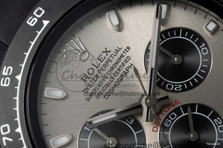 Black Black Rubber Strap on A7750 Best Daytona Ceramic Pusher Black 5GF Edition Dial Gray 0825